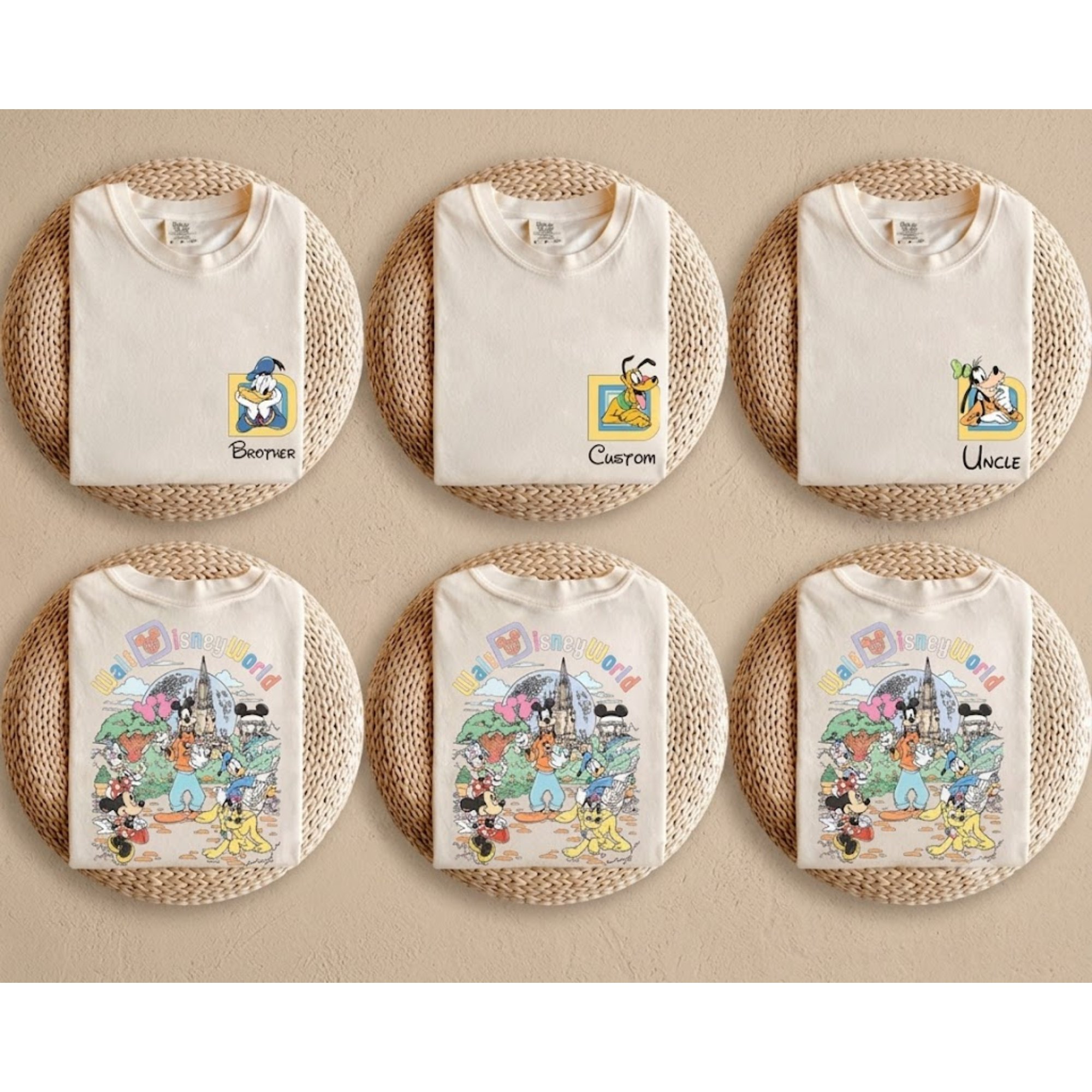 Custom 2-Sided Cartoon Mickey Minnie Family Vacation Shirts