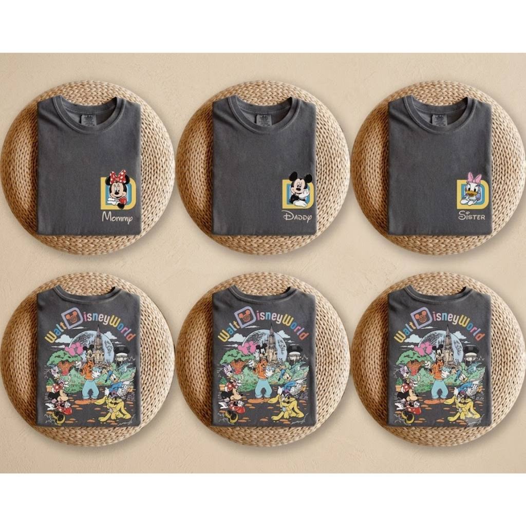 Custom 2-Sided Cartoon Mickey Minnie Family Vacation Shirts