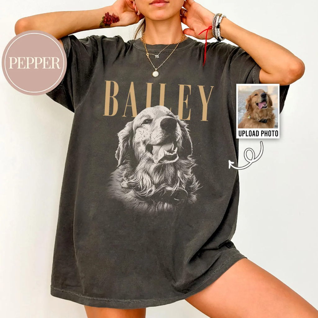 Custom Pet Photo And Name Shirt