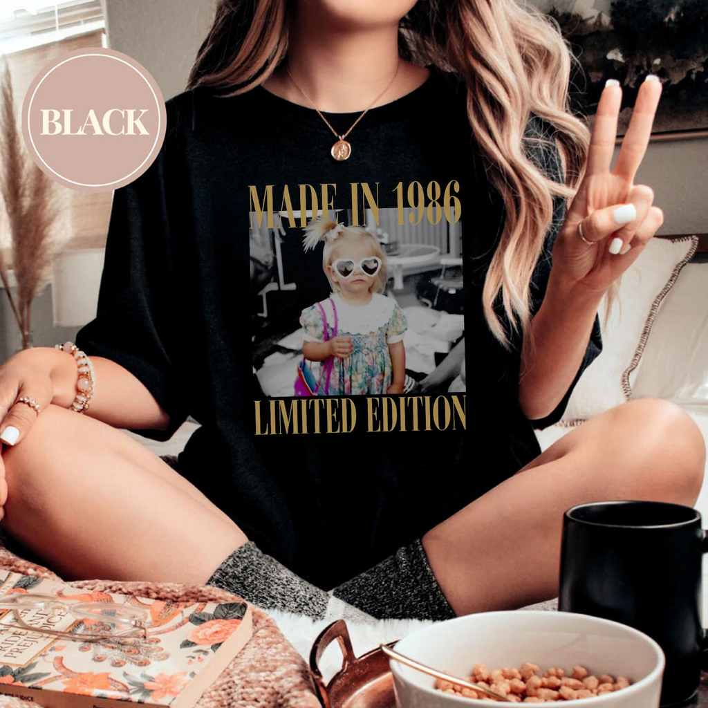 Personalized Vintage Photo And Year Birthday Shirt