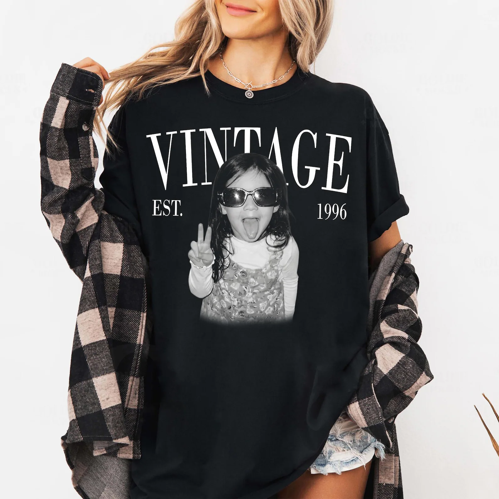 Personalized Photo Vintage Shirt, Custom Birthday Tee