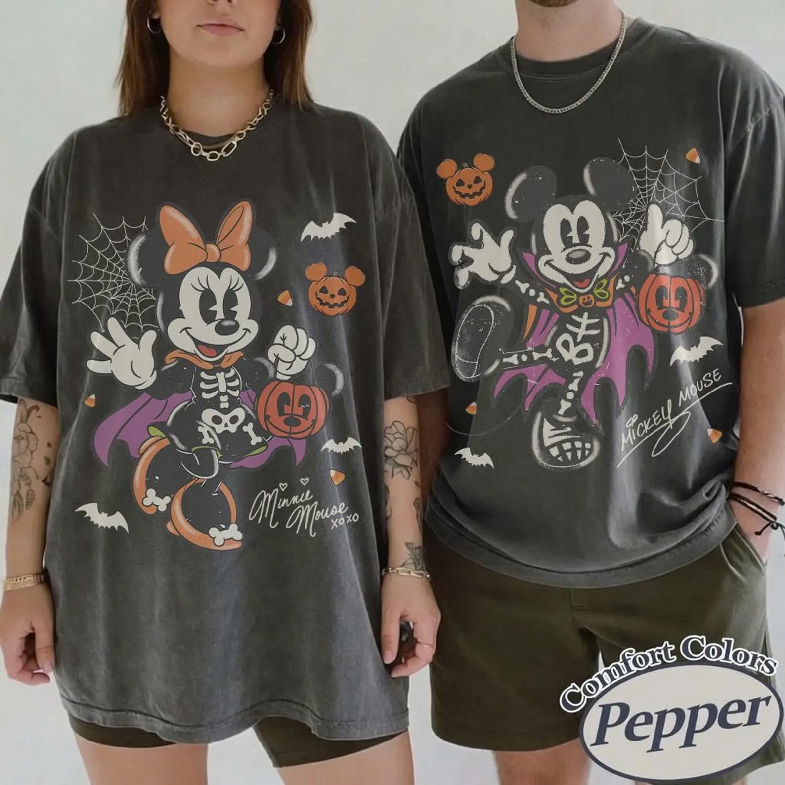 Retro Mousy Halloween Couple Matching Shirt