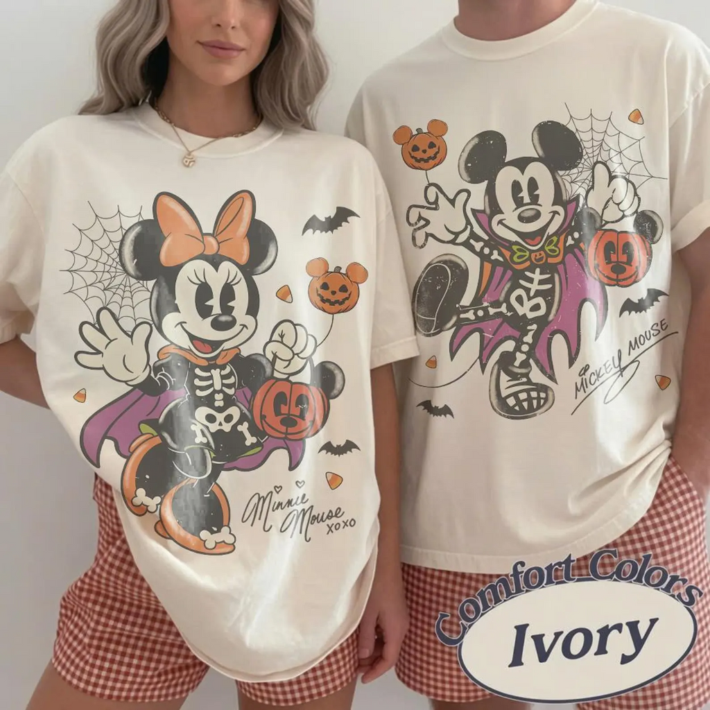 Retro Mousy Halloween Couple Matching Shirt