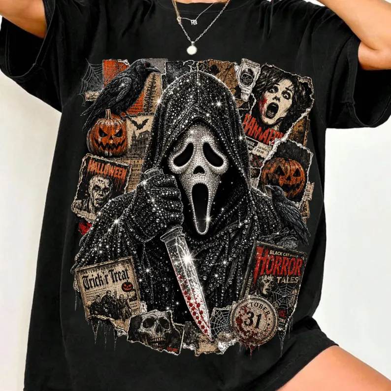 Halloween Scary Mask Horror Vintage Shirt