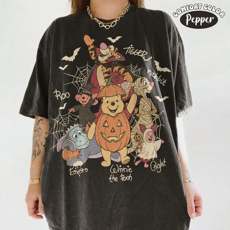 Vintage Halloween Pooh Spooky Season Shirt