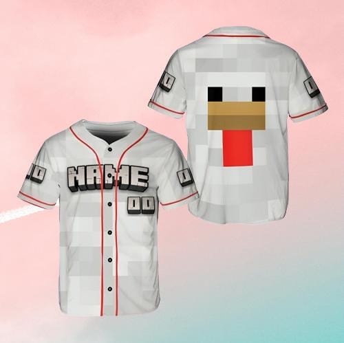 Custom Block Game Baseball Jersey Shirt