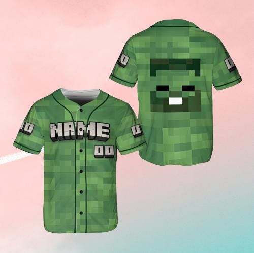 Custom Block Game Baseball Jersey Shirt
