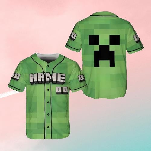 Custom Block Game Baseball Jersey Shirt