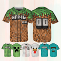 Custom Block Game Baseball Jersey Shirt
