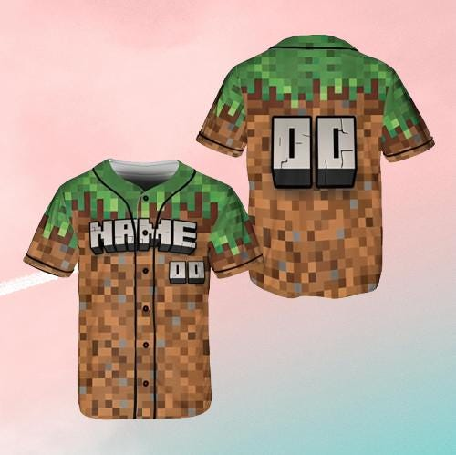 Custom Block Game Baseball Jersey Shirt