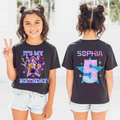 Custom 2-Sided Birthday Girl Shirt, Demon Hunters Kids Shirt