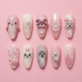 Pink Baby Seal Ocean Pearl 3D Nail Art