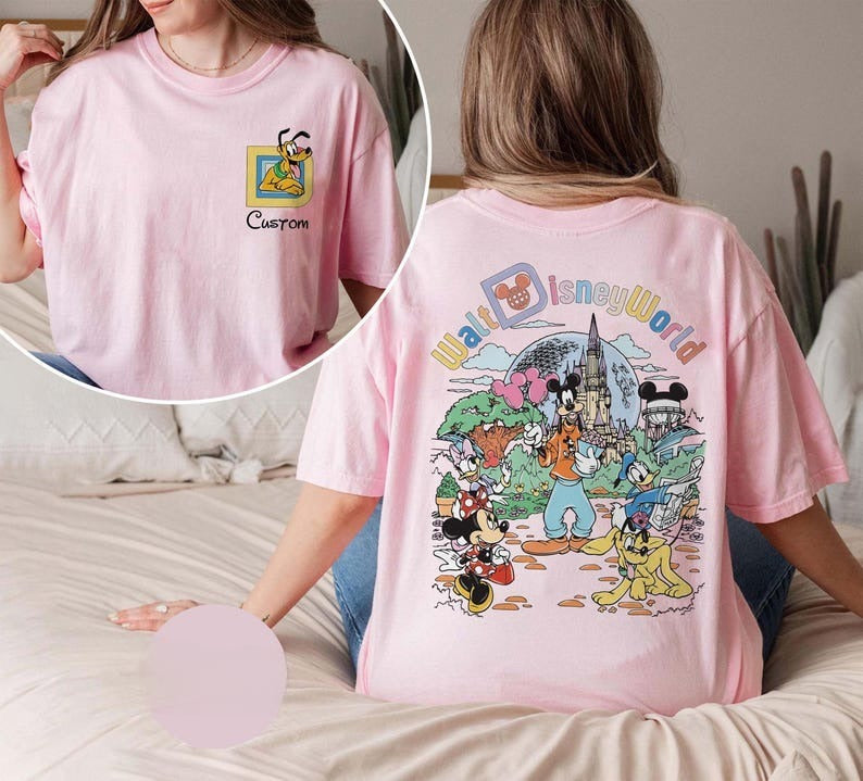 Custom 2-Sided Cartoon Mickey Minnie Family Vacation Shirts