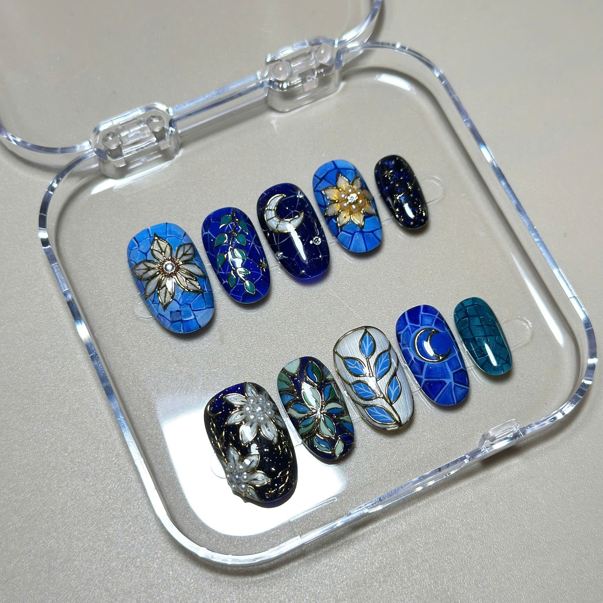 Stained Glass Floral Nails