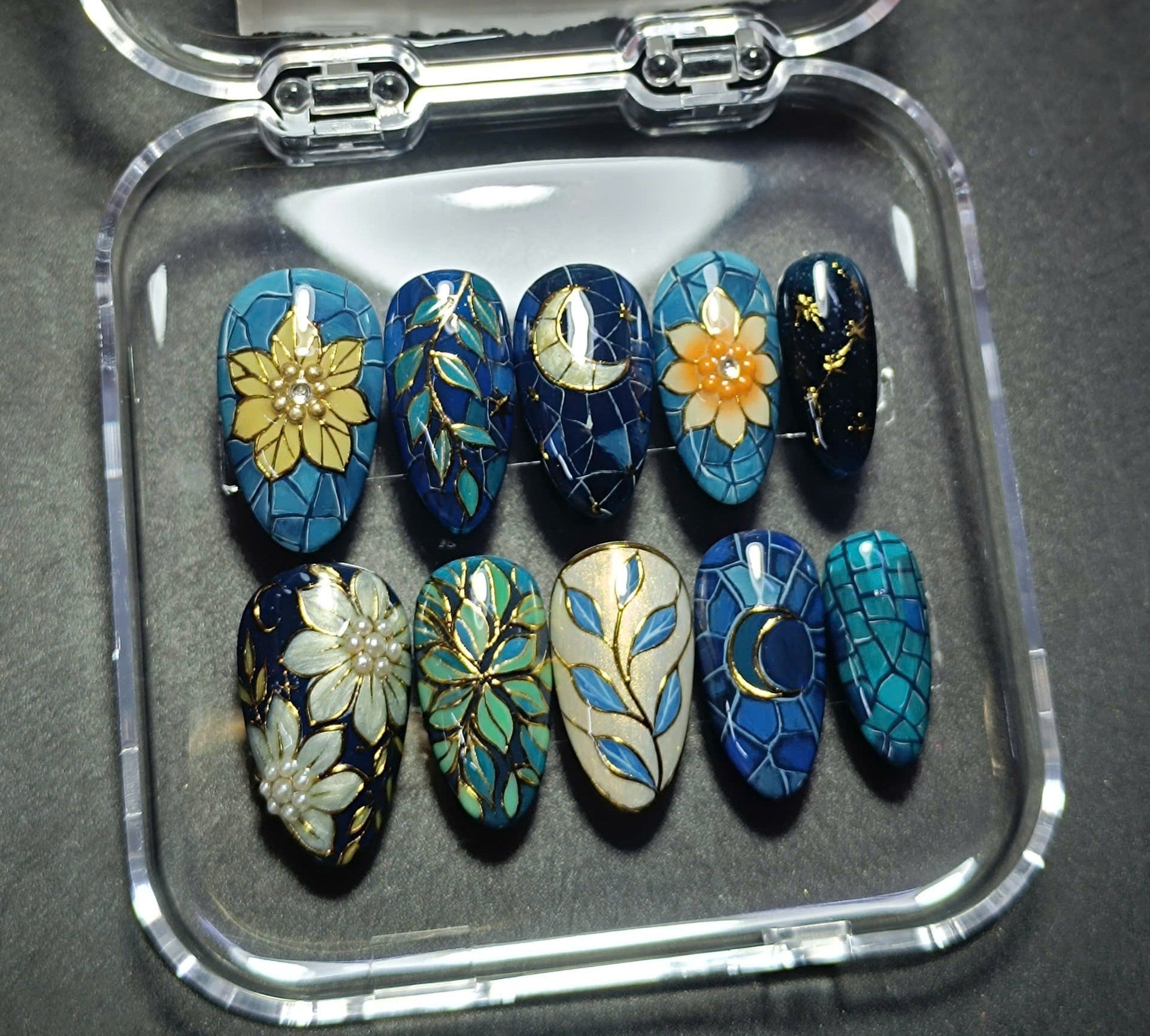 Stained Glass Floral Nails