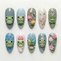 Cute Frog Press On Nails